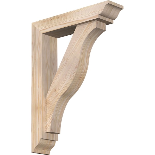 Ekena Millwork Funston Traditional Smooth Bracket w/ Offset Brace, Douglas Fir, 5 1/2"W x 24"D x 32"H BKT0604X24X32FST01SDF - main